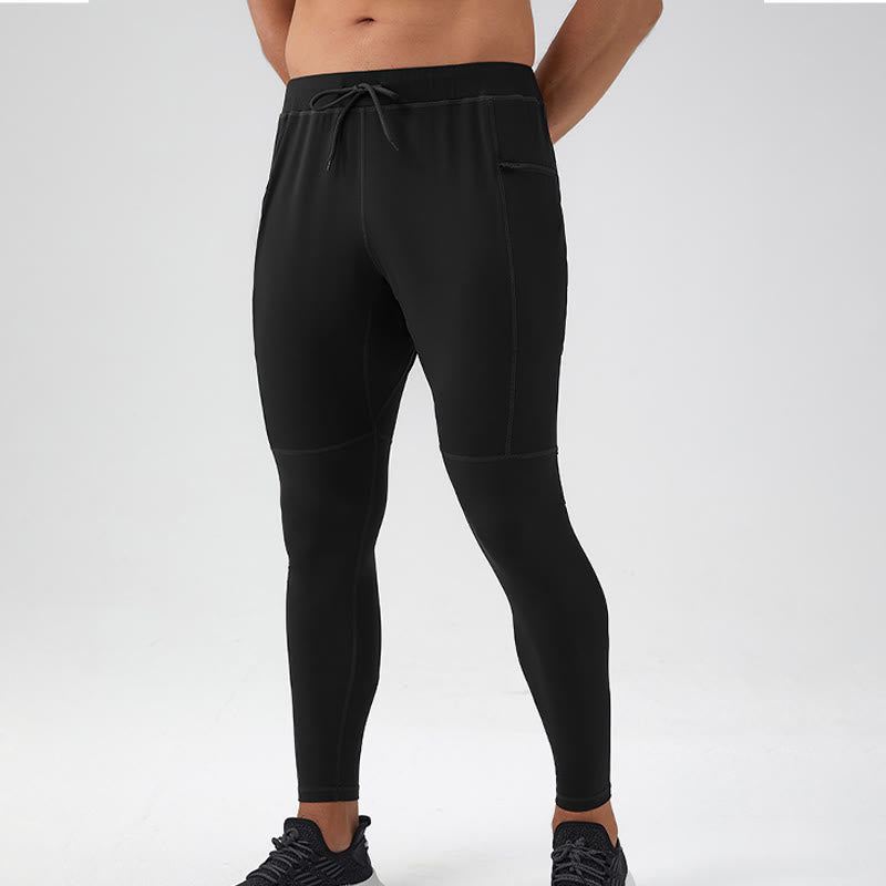 Buddha Stones High Waist Quick Dry Breathable Fitness Men's Leggings Pants With Zipper Pocket - image 22