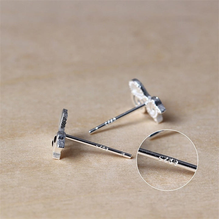 Buddha Stones 925 Sterling Silver Posts Cute Cat Kitten Blessing Stud Earrings - image 3