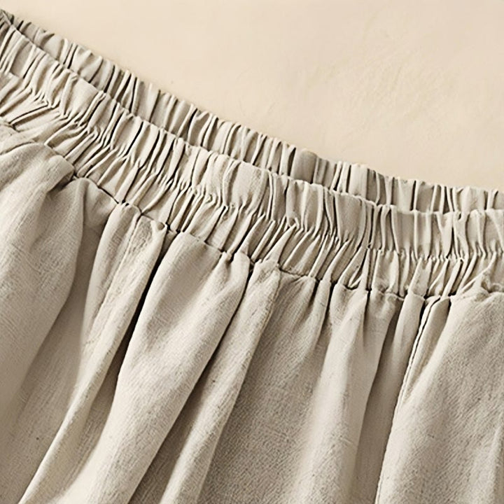 Buddha Stones Casual Embroidery Patchwork Fabric 7-8 Length Cropped Pants Women's Cotton Harem Pants With Pockets - image 14