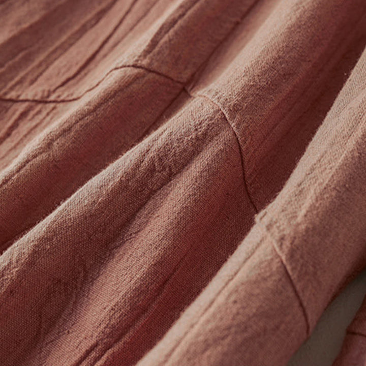 Buddha Stones Casual Loose Straight Leg 7-8 Length Cropped Pants Women's Cotton Harem Pants With Pockets - image 4