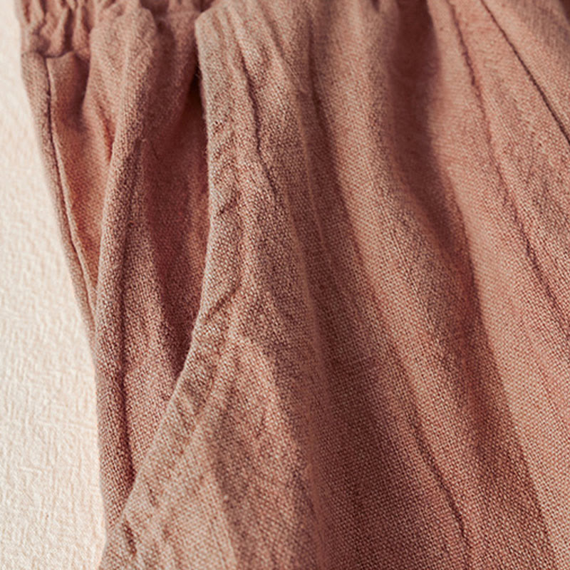 Buddha Stones Casual Loose Straight Leg 7-8 Length Cropped Pants Women's Cotton Harem Pants With Pockets - image 5