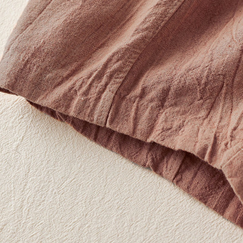 Buddha Stones Casual Loose Straight Leg 7-8 Length Cropped Pants Women's Cotton Harem Pants With Pockets - image 2