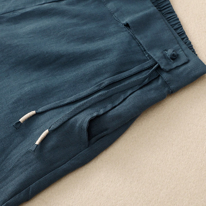 Buddha Stones Casual Plain High Waist Women's Cotton Linen Wide Leg Pants With Pockets - image 24