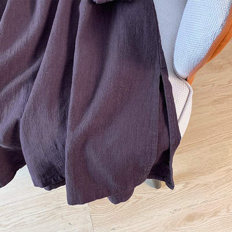Buddha Stones Casual Women's Plain Frog-Button Stand Collar Design Long Sleeve Cotton Linen Shirt - image 10