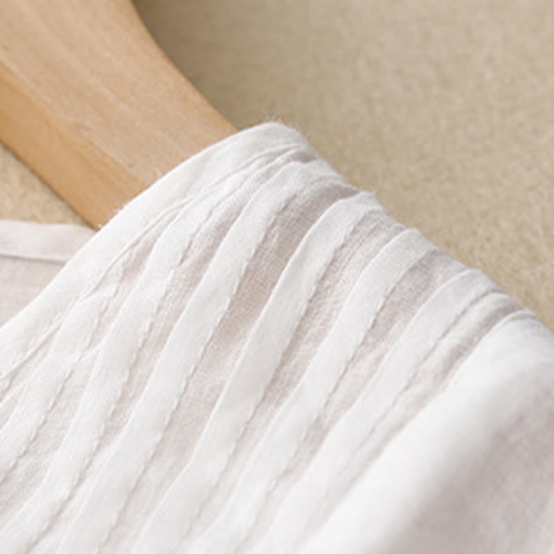 Buddha Stones Casual Plain Loose Women's V-Neck Design Half Sleeve Shirt - image 13