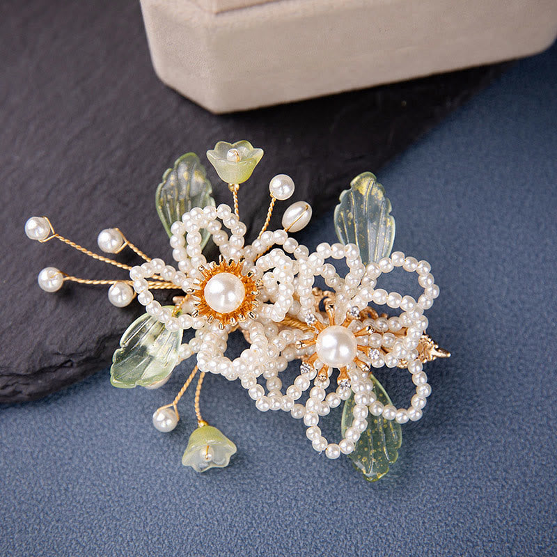 Buddha Stones Retro Style Flower Leaf Tassel Hair Clip