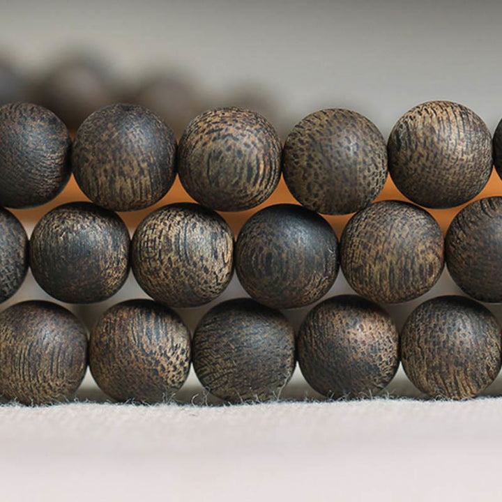 Buddha Stones Nha Trang 108 Mala Beads 8mm White Qinan Vietnam Agarwood Peace Bracelet