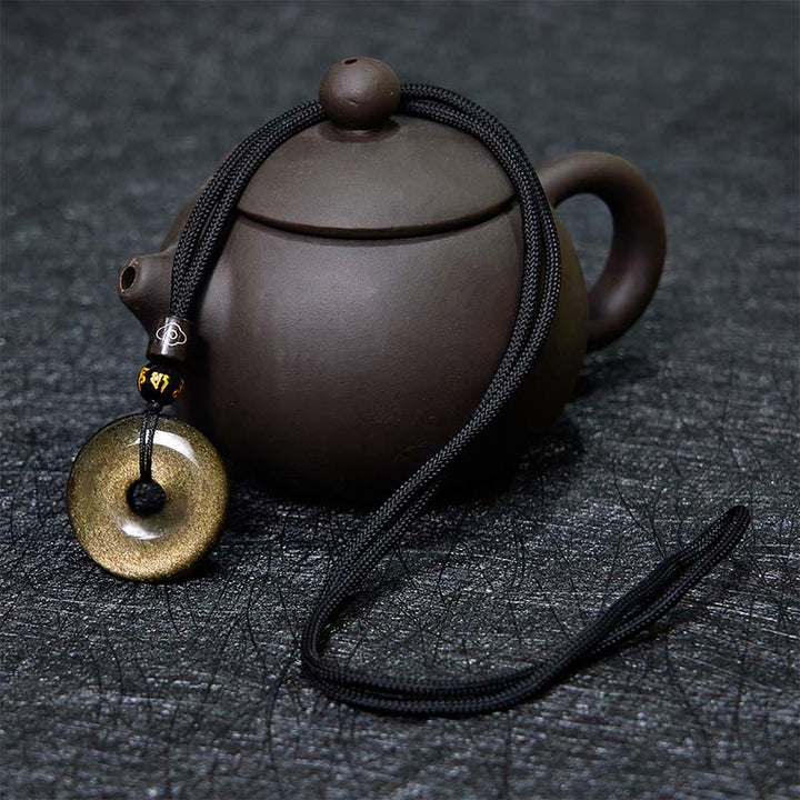 Buddha Stones "All the best for Luck and Confidence" Obsidian Necklace Includes Gift Message Card - image 10