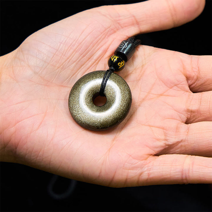 Buddha Stones "All the best for Luck and Confidence" Obsidian Necklace Includes Gift Message Card - image 11