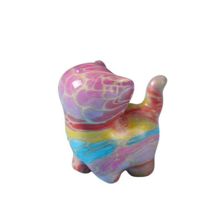 Buddha Stones Lacquer Craft Cute Cat  Ebony Blessing Desk Decoration - image 3