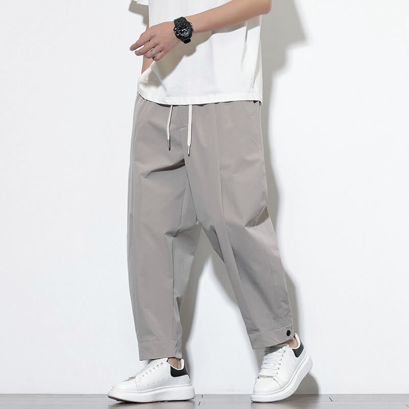 Buddha Stones Casual Solid Color Drawstring Men's Harem Pants With Pockets - image 7