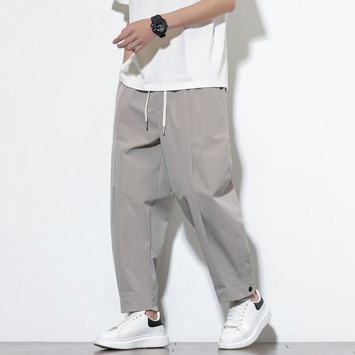 Buddha Stones Casual Solid Color Drawstring Men's Harem Pants With Pockets - image 7