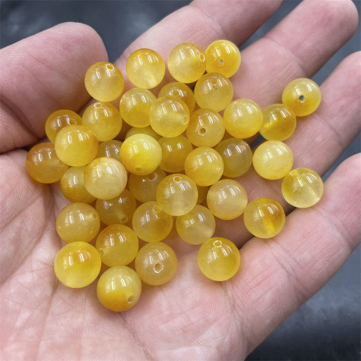 Buddha Stones Quartzite Jade Dyed Yellow Beads Peace Concentration Bracelet