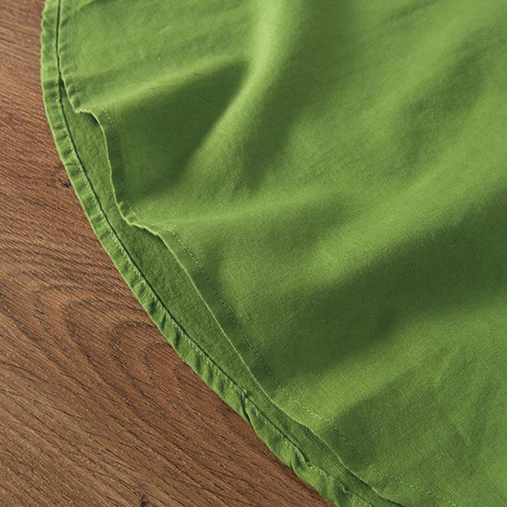 Buddha Stones Soft Embroidery Crane Pattern Stand Collar Cotton Linen Half Button Men's Shirt - image 16