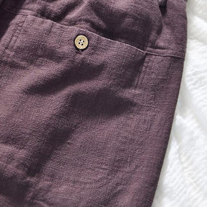 Buddha Stones Versatile Casual Drawstring 7-8 Length Cotton Linen Men's Pants With Pockets - image 8