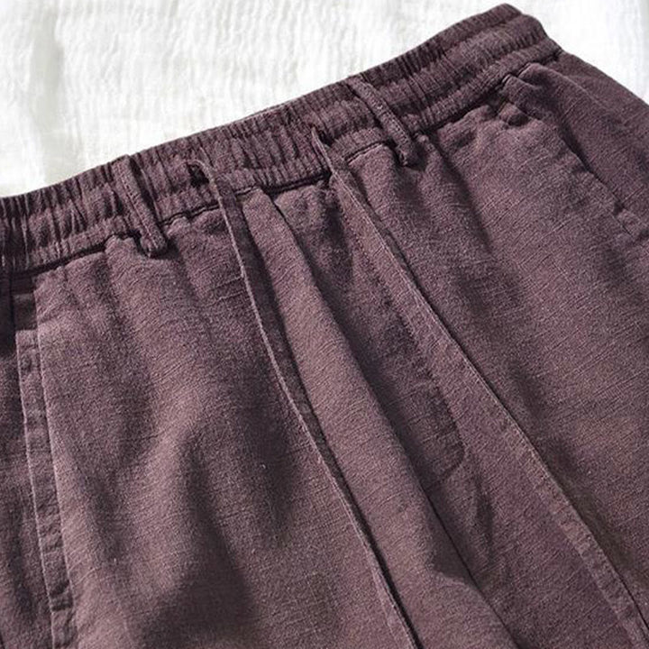 Buddha Stones Versatile Casual Drawstring 7-8 Length Cotton Linen Men's Pants With Pockets - image 6