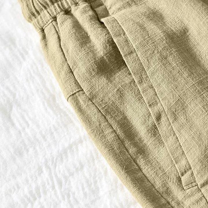 Buddha Stones Versatile Casual Drawstring 7-8 Length Cotton Linen Men's Pants With Pockets - image 17