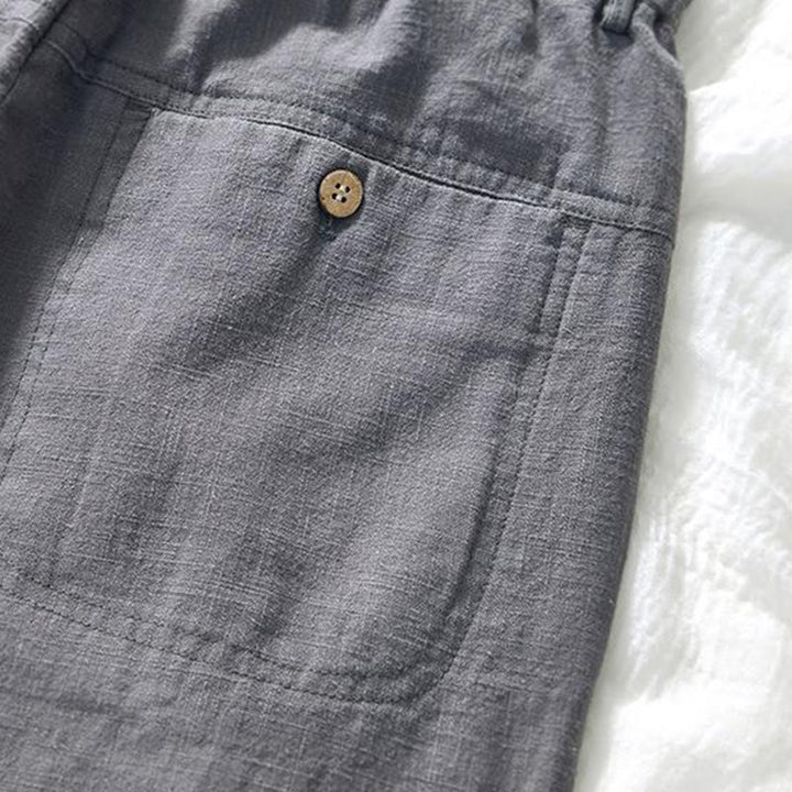 Buddha Stones Versatile Casual Drawstring 7-8 Length Cotton Linen Men's Pants With Pockets - image 13