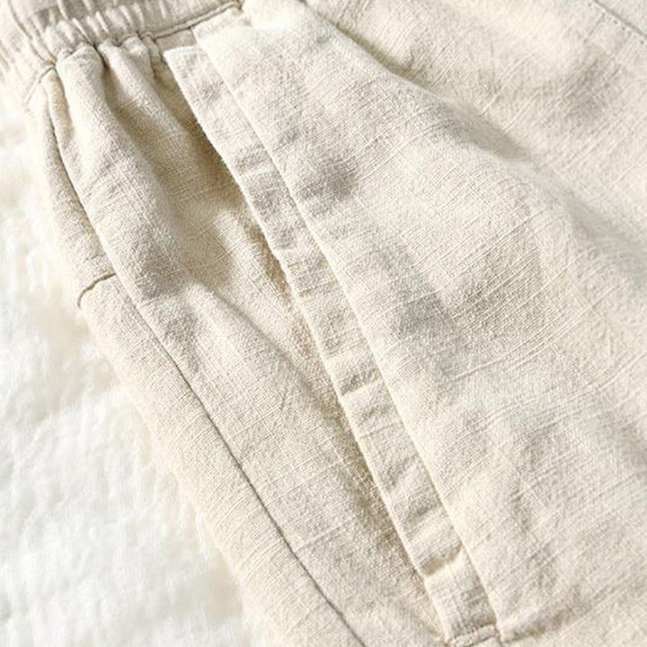 Buddha Stones Versatile Casual Drawstring 7-8 Length Cotton Linen Men's Pants With Pockets - image 2