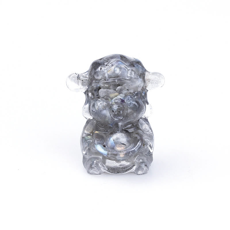 Buddha Stones God of Wealth Amethyst Crystal Resin Energy Fortune Home Decoration - Labradorite 5.6*4.7*3.5cm - image 23