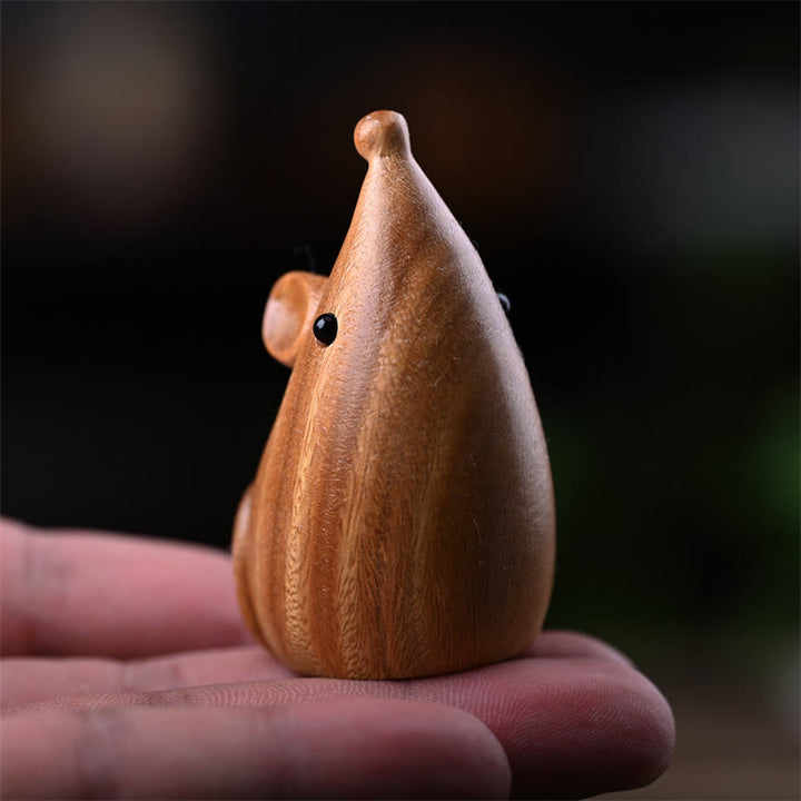 Buddha Stones Small Cat Mouse Green Sandalwood African Red Rosewood Peace Home Decoration - image 19