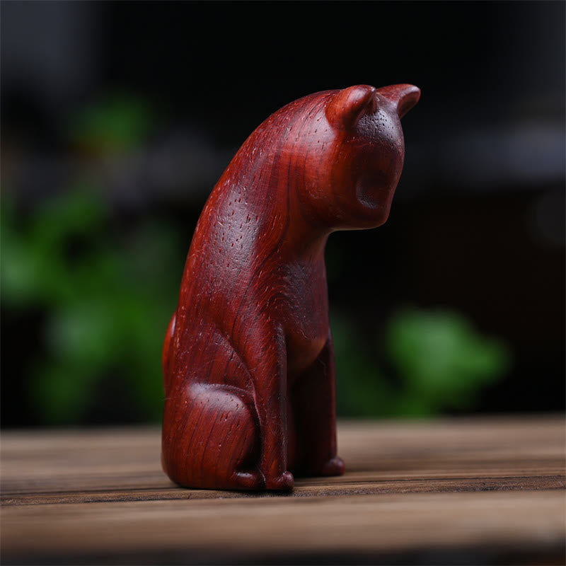 Buddha Stones Small Cat Mouse Green Sandalwood African Red Rosewood Peace Home Decoration - image 25