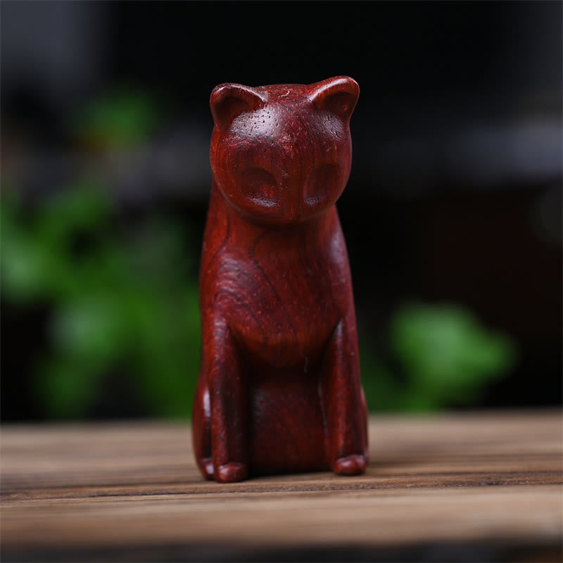Buddha Stones Small Cat Mouse Green Sandalwood African Red Rosewood Peace Home Decoration - image 27