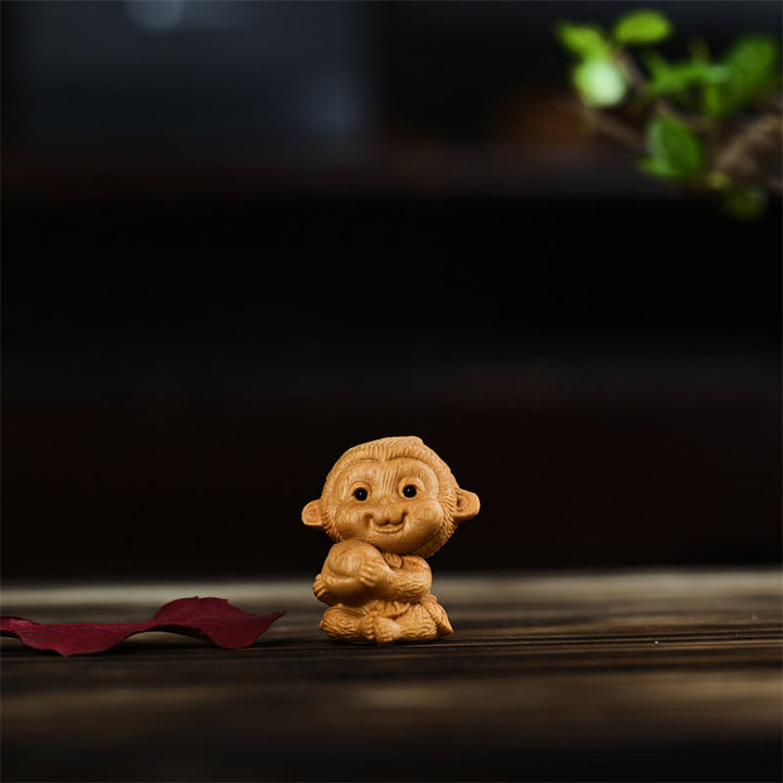 Buddha Stones 12 Chinese Zodiac Thuja Sutchuenensis Sandalwood Prosperity Mini Home Decoration