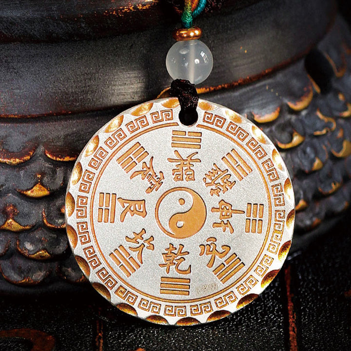 Buddha Stones Mountain Ghosts Spend Money Yin Yang Bagua Design Copper Harmony Necklace Pendant - image 10
