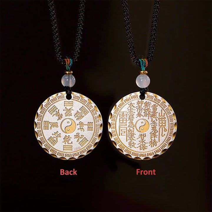 Buddha Stones Mountain Ghosts Spend Money Yin Yang Bagua Design Copper Harmony Necklace Pendant - image 8
