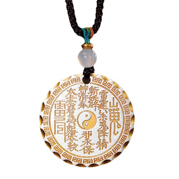 Buddha Stones Mountain Ghosts Spend Money Yin Yang Bagua Design Copper Harmony Necklace Pendant - image 14