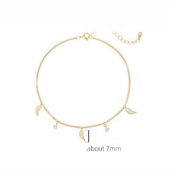 Buddha Stones 925 Sterling Silver Zircon Little Pepper Charm Protection Anklet - image 8