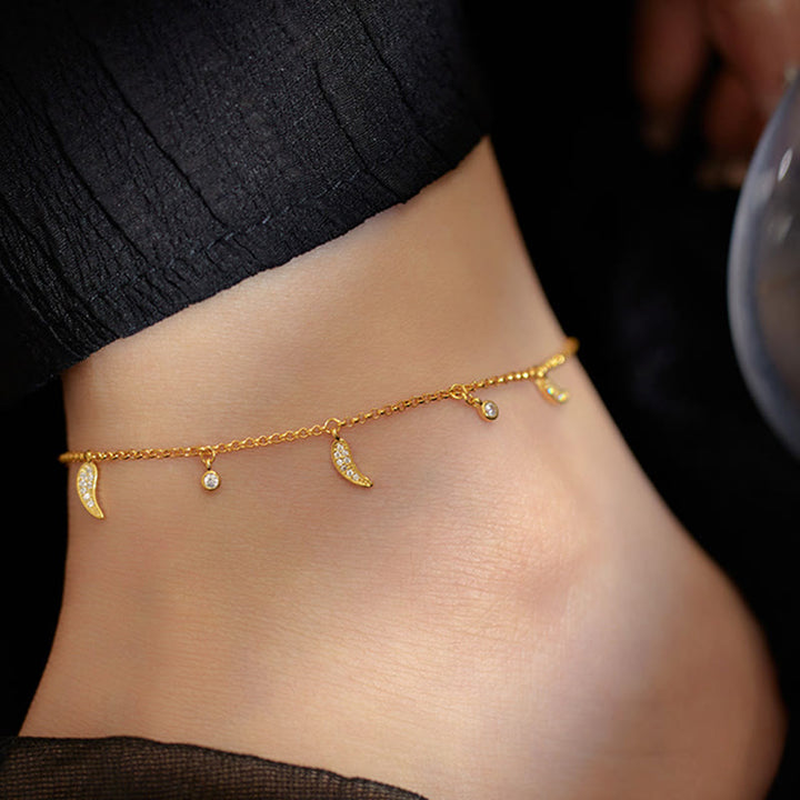 Buddha Stones 925 Sterling Silver Zircon Little Pepper Charm Protection Anklet - image 3