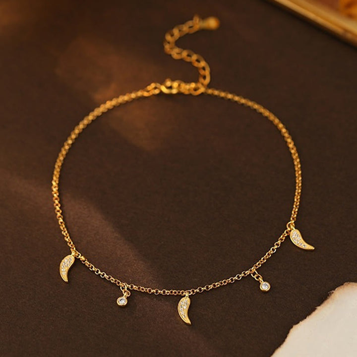 Buddha Stones 925 Sterling Silver Zircon Little Pepper Charm Protection Anklet - image 2