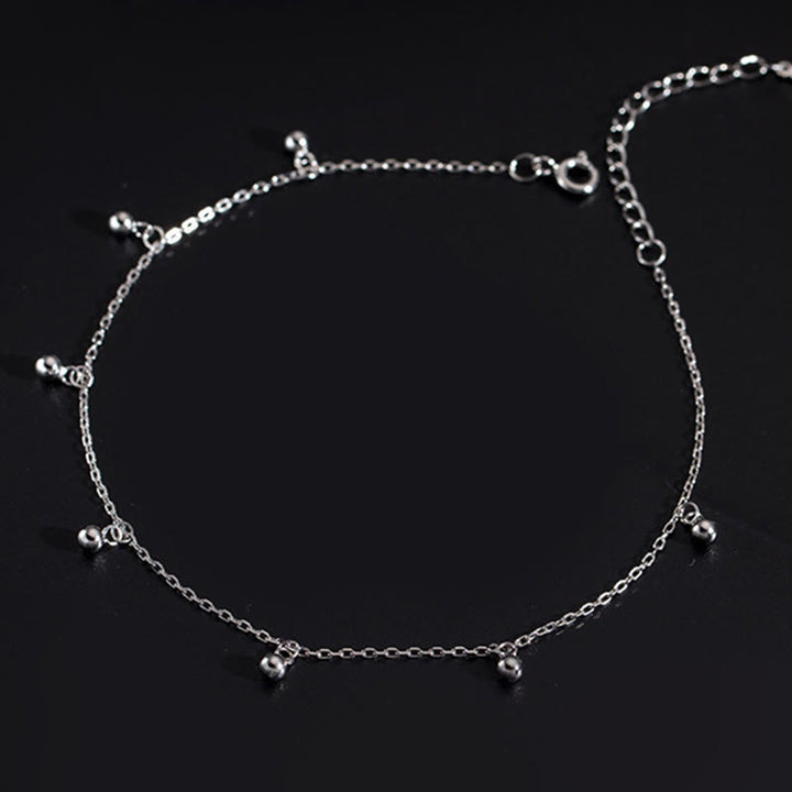 Buddha Stones 925 Sterling Silver Small Beads Charm Blessing Anklet