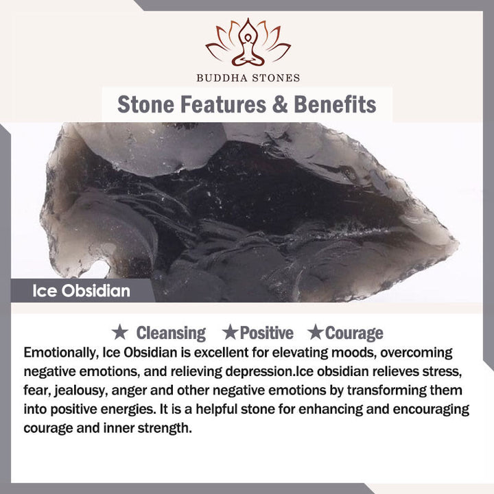 FREE Today: Positive and Courage Ice Obsidian Gold-stamped Sanskrit Bracelet