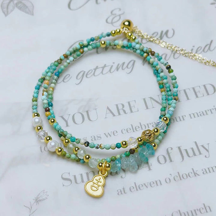 Buddha Stones Turquoise Beaded Strength Triple Wrap Bracelet