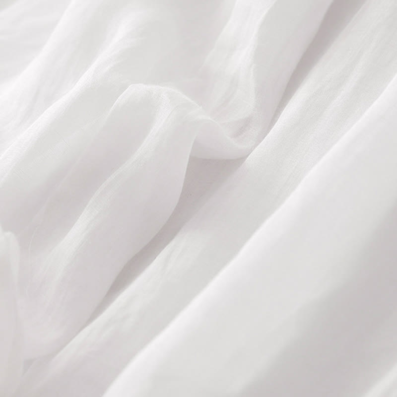 Buddha Stones Summer Embroidery Double Layer Cotton Linen Women's Wide Leg Pants With Pockets - image 27