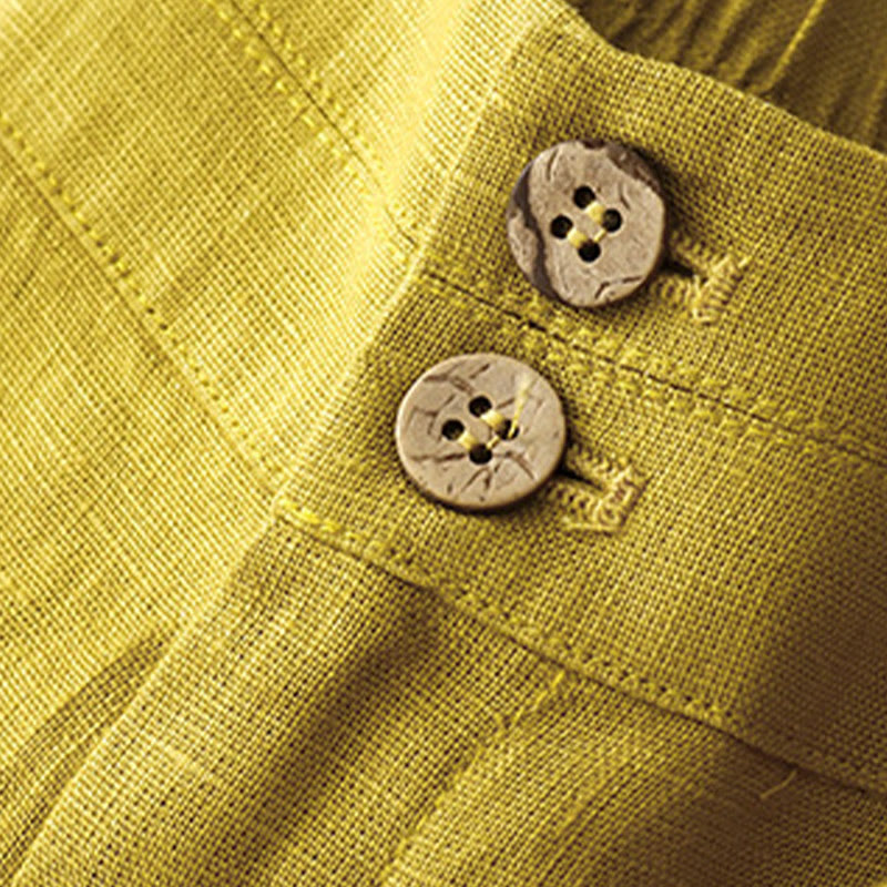 Buddha Stones Summer Casual Simple Design Linen Women's Wide Leg Pants With Zipper Pockets - image 52