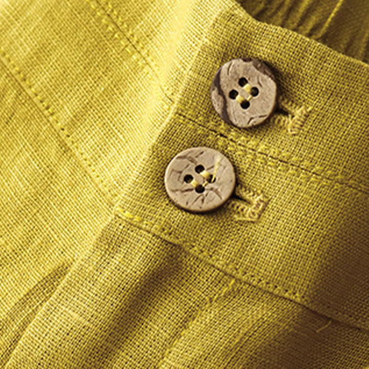 Buddha Stones Summer Casual Simple Design Linen Women's Wide Leg Pants With Zipper Pockets - image 52