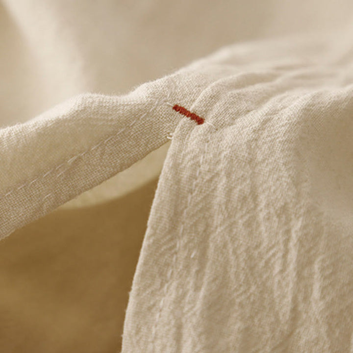 Buddha Stones Casual Simple Design Drawstring Split Cotton Linen Women's Wide Leg Pants With Pockets - image 14