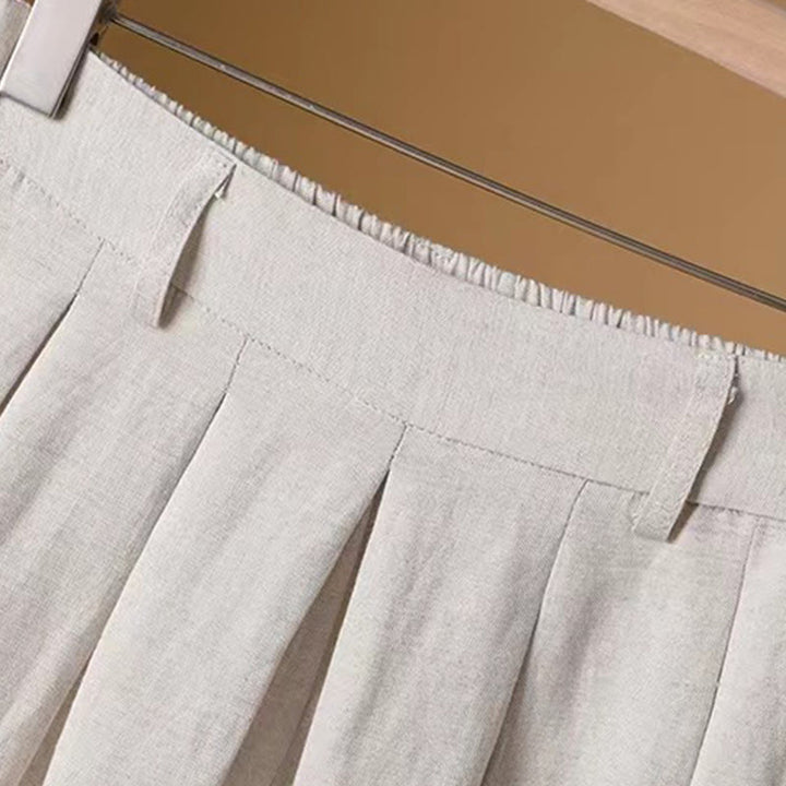 Buddha Stones Summer Casual Pure Color 7-8 Length Cotton Linen Women's Wide Leg Pants - image 9