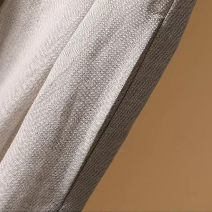 Buddha Stones Summer Casual Pure Color 7-8 Length Cotton Linen Women's Wide Leg Pants - image 22