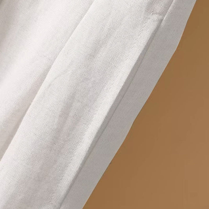 Buddha Stones Summer Casual Pure Color 7-8 Length Cotton Linen Women's Wide Leg Pants - image 11