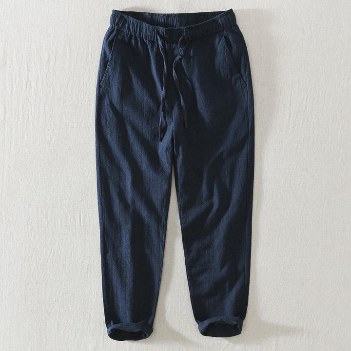 Buddha Stones Summer Casual Drawstring Ramie Linen Men's Pants With Pockets - MidnightBlue - US/UK/AU44，EU54 (4XL) - image 14