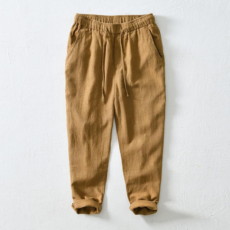 Buddha Stones Summer Casual Drawstring Ramie Linen Men's Pants With Pockets - Peru - US/UK/AU44，EU54 (4XL) - image 21