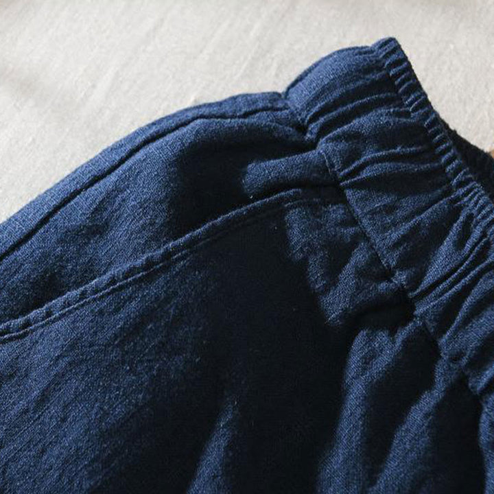 Buddha Stones Summer Casual Drawstring Ramie Linen Men's Pants With Pockets - image 15