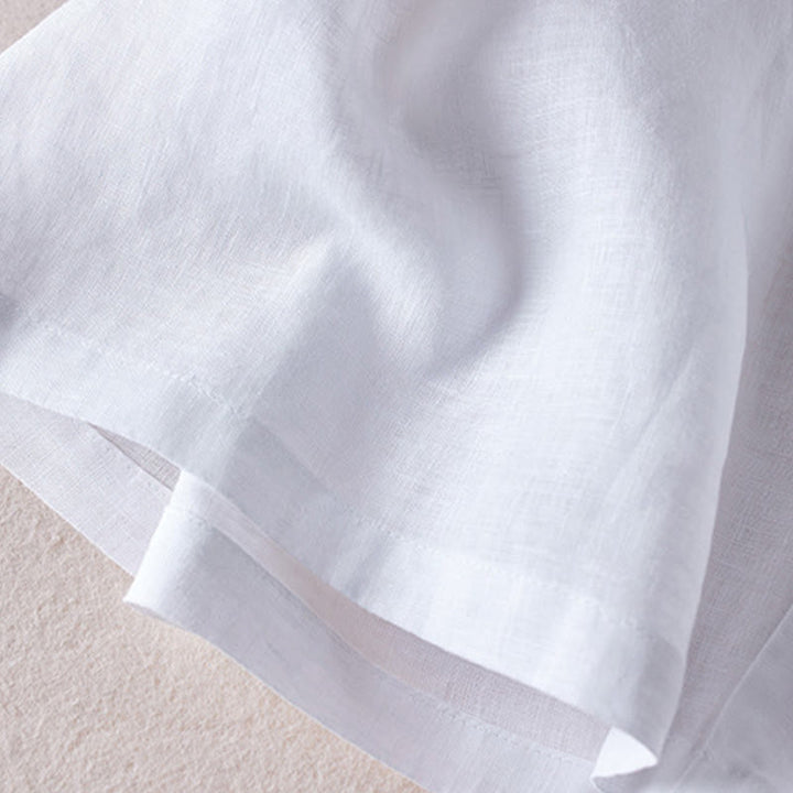 Buddha Stones Summer Daily Simple Wrinkle Design Cotton Linen Women's Shorts With Pockets - image 19