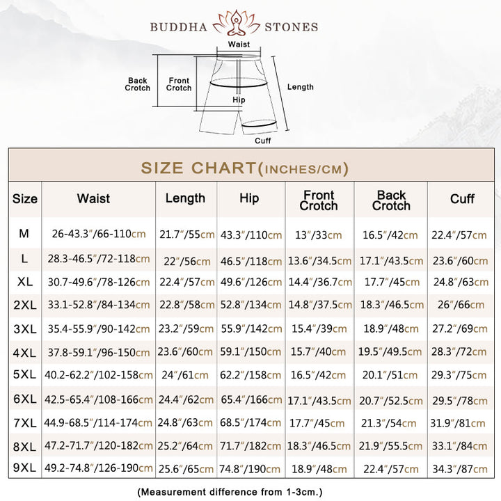Buddha Stones Casual Solid Color Men's Straight Shorts With Pockets Cotton Shorts Men's Pants