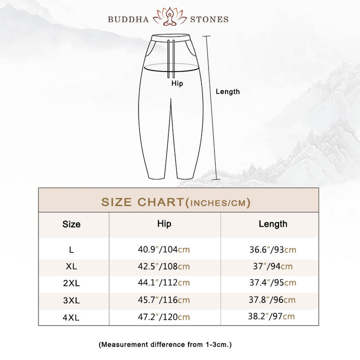 Buddha Stones Plain Design Cotton Women's Pants - image 5